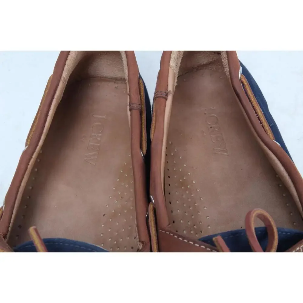 j. crew canvas boat shoes navy slip on mens moc sz 11.5